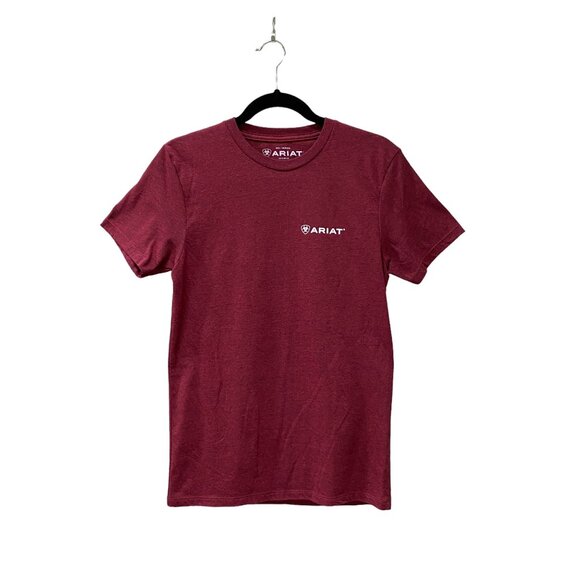 Ariat Freedom Circle Men's T-Shirt Sz S Red Aztec Southwestern Cowboy Graphic - Picture 2 of 7